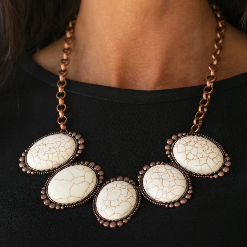 NWT Prairie Goddess copper turquoise necklace set